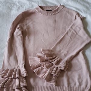 Ruffle Sleeve Blush Karl Lagerfeld Sweater